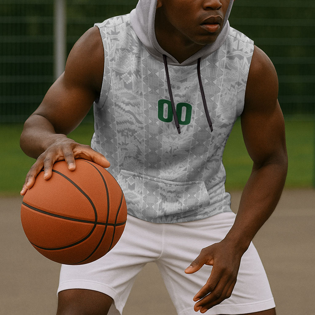 South Africa Indebe Yomhlaba Custom Sleeveless Hoodie Ndebele Art White Edition