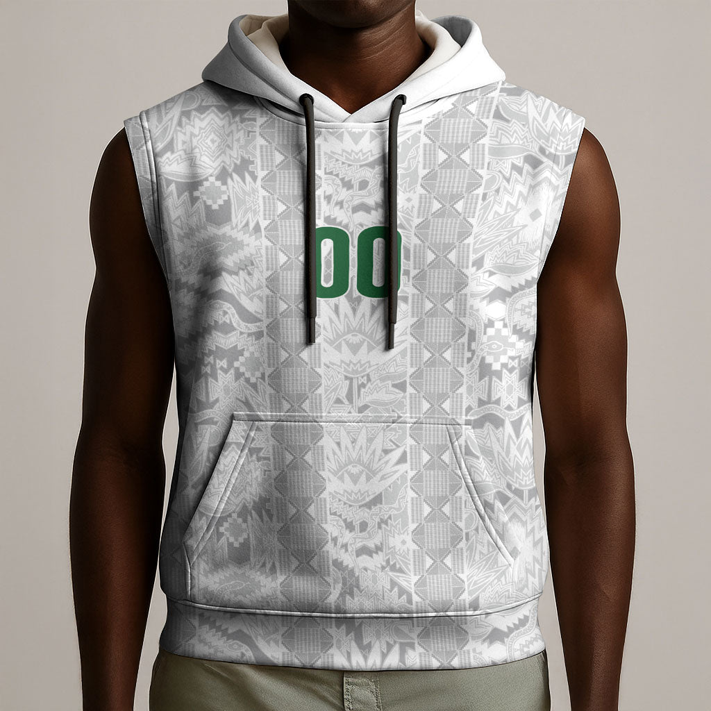 South Africa Indebe Yomhlaba Custom Sleeveless Hoodie Ndebele Art White Edition