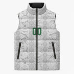 South Africa Indebe Yomhlaba Custom Sleeveless Puffer Jacket Ndebele Art White Edition
