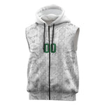 South Africa Indebe Yomhlaba Custom Sleeveless Zip Hoodie Ndebele Art White Edition