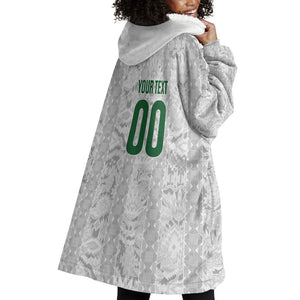 South Africa Indebe Yomhlaba Custom Wearable Blanket Hoodie Ndebele Art White Edition