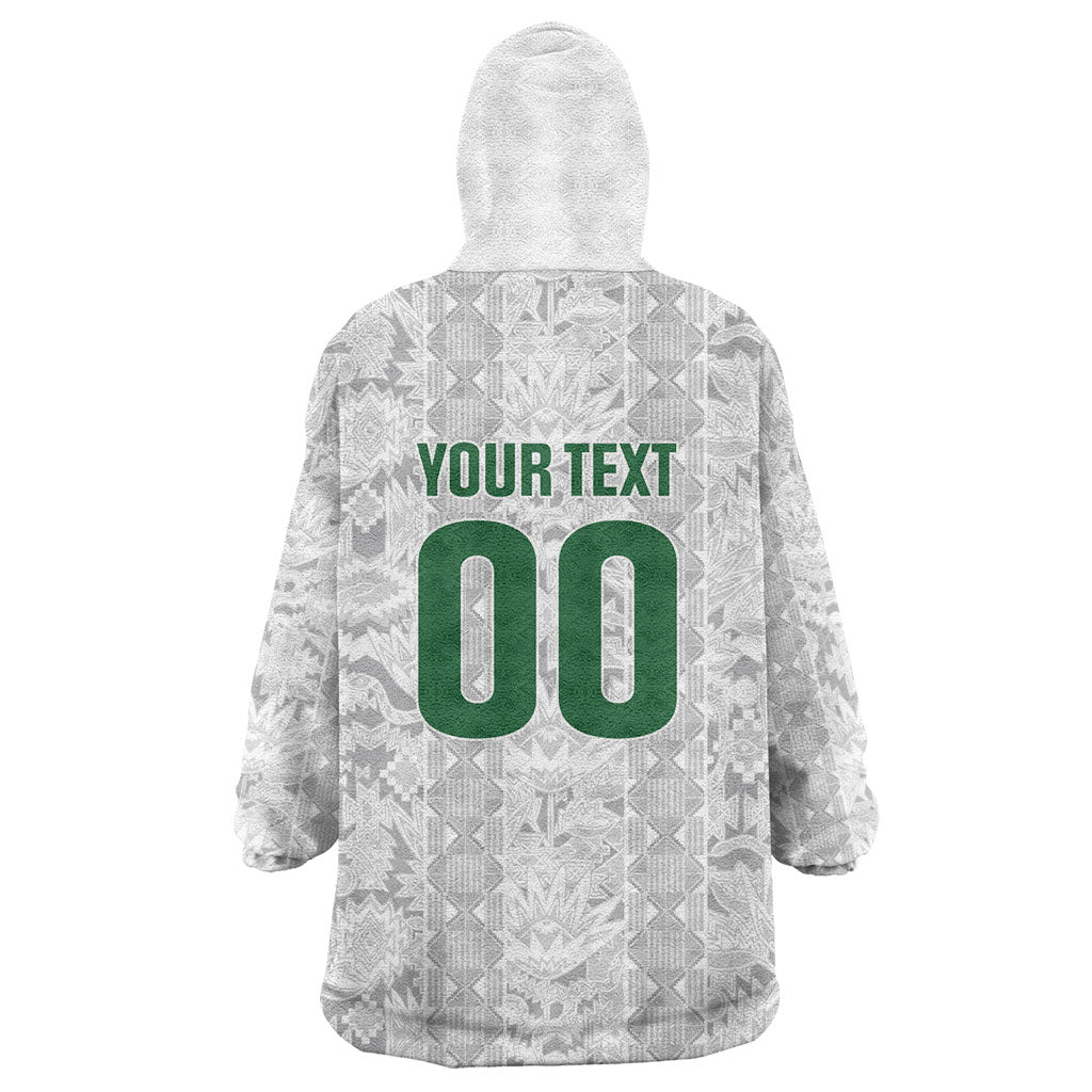South Africa Indebe Yomhlaba Custom Wearable Blanket Hoodie Ndebele Art White Edition