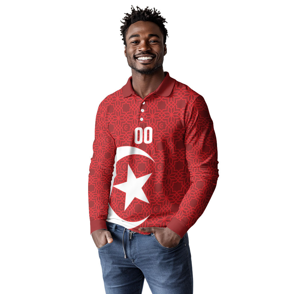 Tunisia Custom Long Sleeve Polo Shirt Carthage Heritage Edition