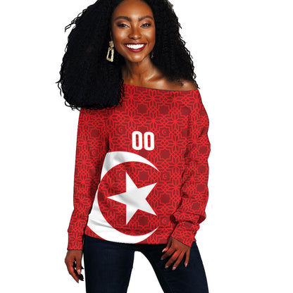 Tunisia Custom Off Shoulder Sweater Carthage Heritage Edition