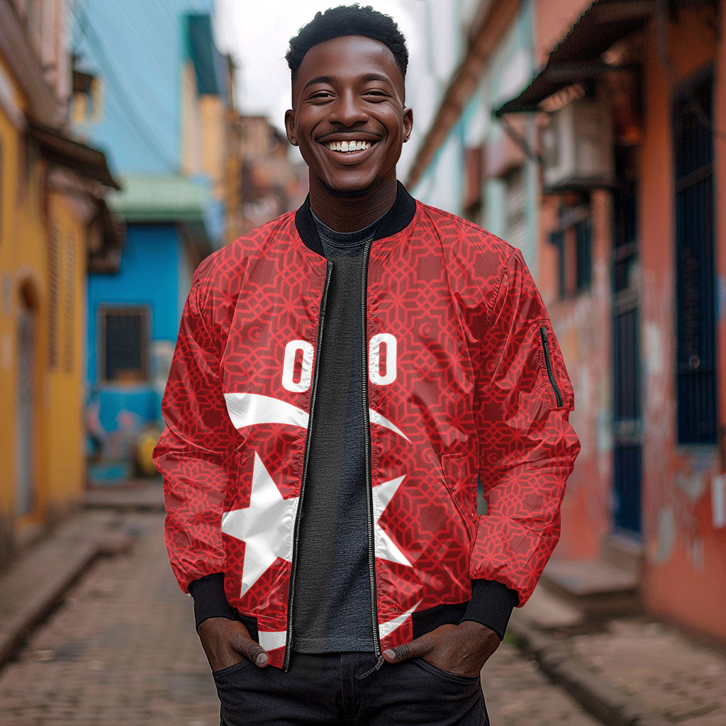 Tunisia Custom Sleeve Zip Bomber Jacket Carthage Heritage Edition