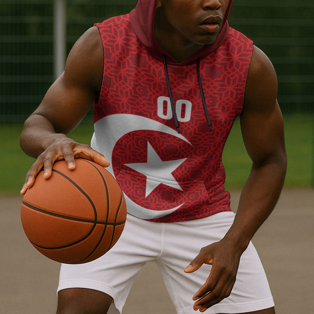 Tunisia Custom Sleeveless Hoodie Carthage Heritage Edition