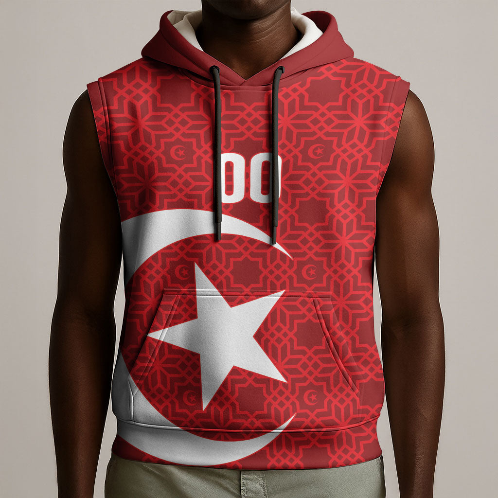 Tunisia Custom Sleeveless Hoodie Carthage Heritage Edition