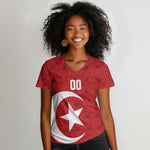 Tunisia Custom Women V-Neck T-Shirt Carthage Heritage Edition
