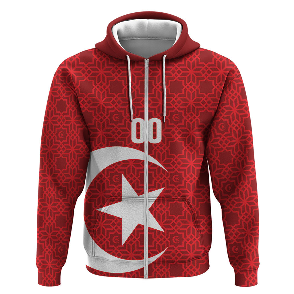Tunisia Custom Zip Hoodie Carthage Heritage Edition