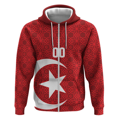 Tunisia Custom Zip Hoodie Carthage Heritage Edition
