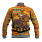 Ghana Christmas Santa African Elephant Baseball Jacket Kente Inspired Woven Geometric Blocks