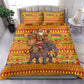 Ghana Christmas Santa African Elephant Bedding Set Kente Inspired Woven Geometric Blocks
