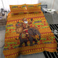 Ghana Christmas Santa African Elephant Bedding Set Kente Inspired Woven Geometric Blocks