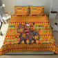 Ghana Christmas Santa African Elephant Bedding Set Kente Inspired Woven Geometric Blocks