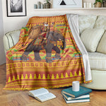 Ghana Christmas Santa African Elephant Blanket Kente Inspired Woven Geometric Blocks