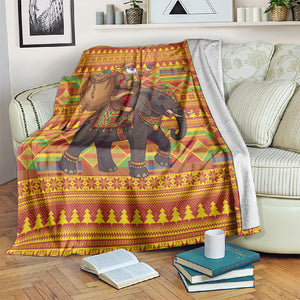 Ghana Christmas Santa African Elephant Blanket Kente Inspired Woven Geometric Blocks