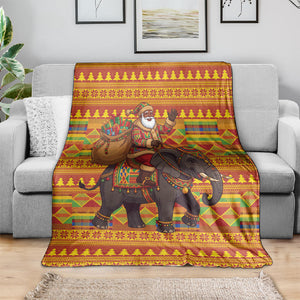 Ghana Christmas Santa African Elephant Blanket Kente Inspired Woven Geometric Blocks