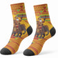 Ghana Christmas Santa African Elephant Crew Socks Kente Inspired Woven Geometric Blocks