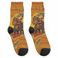 Ghana Christmas Santa African Elephant Crew Socks Kente Inspired Woven Geometric Blocks