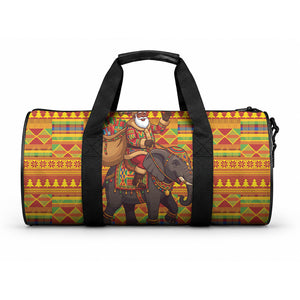 Ghana Christmas Santa African Elephant Duffle Bag Kente Inspired Woven Geometric Blocks