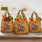 Ghana Christmas Santa African Elephant Grocery Bag Kente Inspired Woven Geometric Blocks