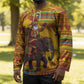 Ghana Christmas Santa African Elephant Hockey Jersey Kente Inspired Woven Geometric Blocks
