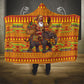 Ghana Christmas Santa African Elephant Hooded Blanket Kente Inspired Woven Geometric Blocks