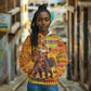 Ghana Christmas Santa African Elephant Hoodie Kente Inspired Woven Geometric Blocks