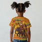 Ghana Christmas Santa African Elephant Kid T shirt Kente Inspired Woven Geometric Blocks