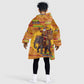 Ghana Christmas Santa African Elephant Kid Wearable Blanket Hoodie Kente Inspired Woven Geometric Blocks