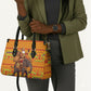 Ghana Christmas Santa African Elephant Leather Bag Kente Inspired Woven Geometric Blocks