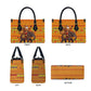 Ghana Christmas Santa African Elephant Leather Bag Kente Inspired Woven Geometric Blocks