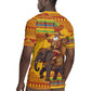 Ghana Christmas Santa African Elephant Rugby Jersey Kente Inspired Woven Geometric Blocks