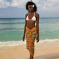 Ghana Christmas Santa African Elephant Sarong Kente Inspired Woven Geometric Blocks