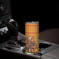 Ghana Christmas Santa African Elephant Skinny Tumbler Kente Inspired Woven Geometric Blocks