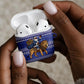 Nigeria Christmas Santa West African Lion AirPods Case Adire Indigo Resist Dye Motifs