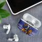 Nigeria Christmas Santa West African Lion AirPods Case Adire Indigo Resist Dye Motifs