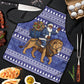 Nigeria Christmas Santa West African Lion Apron Adire Indigo Resist Dye Motifs