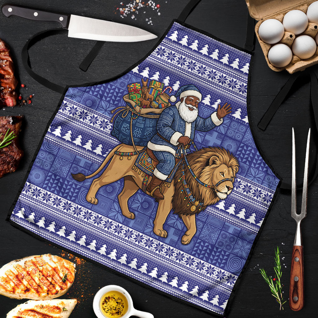 Nigeria Christmas Santa West African Lion Apron Adire Indigo Resist Dye Motifs