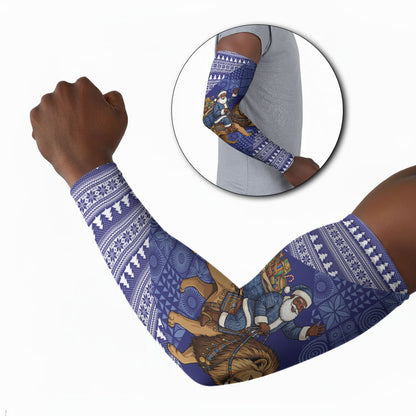 Nigeria Christmas Santa West African Lion Arm Sleeves Adire Indigo Resist Dye Motifs