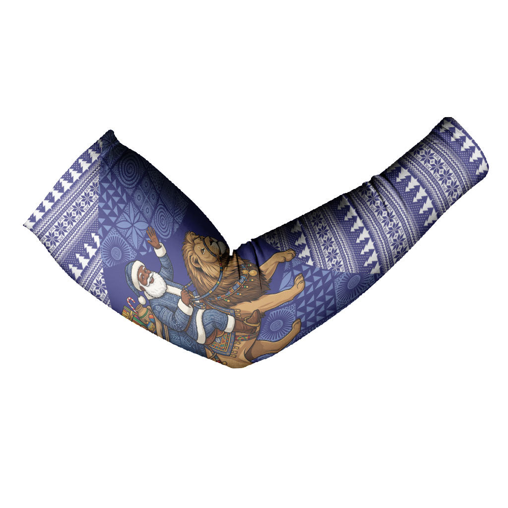 Nigeria Christmas Santa West African Lion Arm Sleeves Adire Indigo Resist Dye Motifs