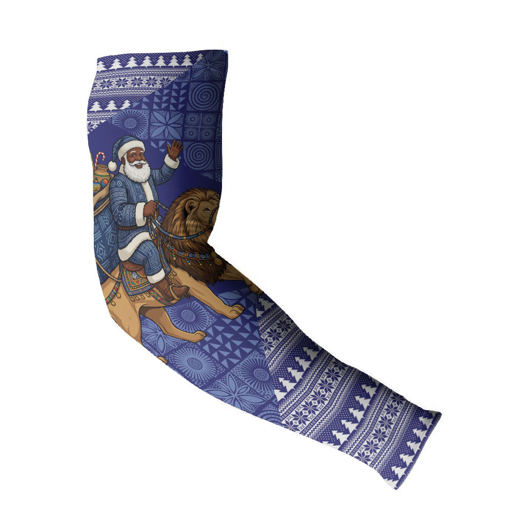 Nigeria Christmas Santa West African Lion Arm Sleeves Adire Indigo Resist Dye Motifs
