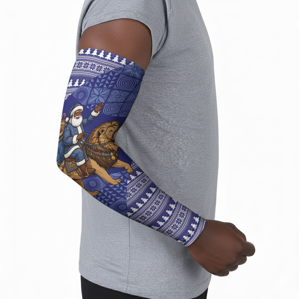 Nigeria Christmas Santa West African Lion Arm Sleeves Adire Indigo Resist Dye Motifs