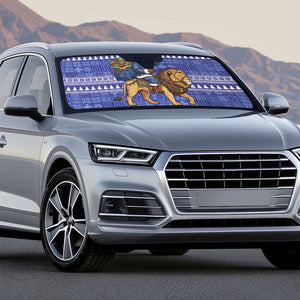 Nigeria Christmas Santa West African Lion Auto Sun Shade Adire Indigo Resist Dye Motifs