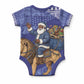 Nigeria Christmas Santa West African Lion Baby Onesie Adire Indigo Resist Dye Motifs