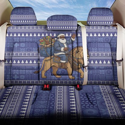 Nigeria Christmas Santa West African Lion Back Car Seat Cover Adire Indigo Resist Dye Motifs