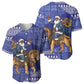 Nigeria Christmas Santa West African Lion Baseball Jersey Adire Indigo Resist Dye Motifs