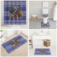 Nigeria Christmas Santa West African Lion Bathroom Set Adire Indigo Resist Dye Motifs