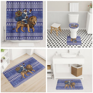 Nigeria Christmas Santa West African Lion Bathroom Set Adire Indigo Resist Dye Motifs