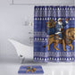 Nigeria Christmas Santa West African Lion Bathroom Set Adire Indigo Resist Dye Motifs
